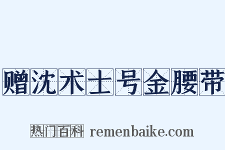 赠沈术士号金腰带是什么意思的图片
